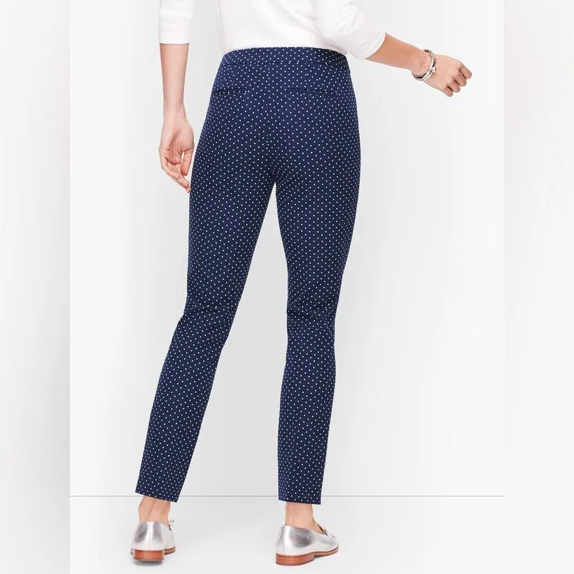 Talbots Chatham Curvy Ankle Pants - Navy Blue Garden Dot - Size 6 - Image 2
