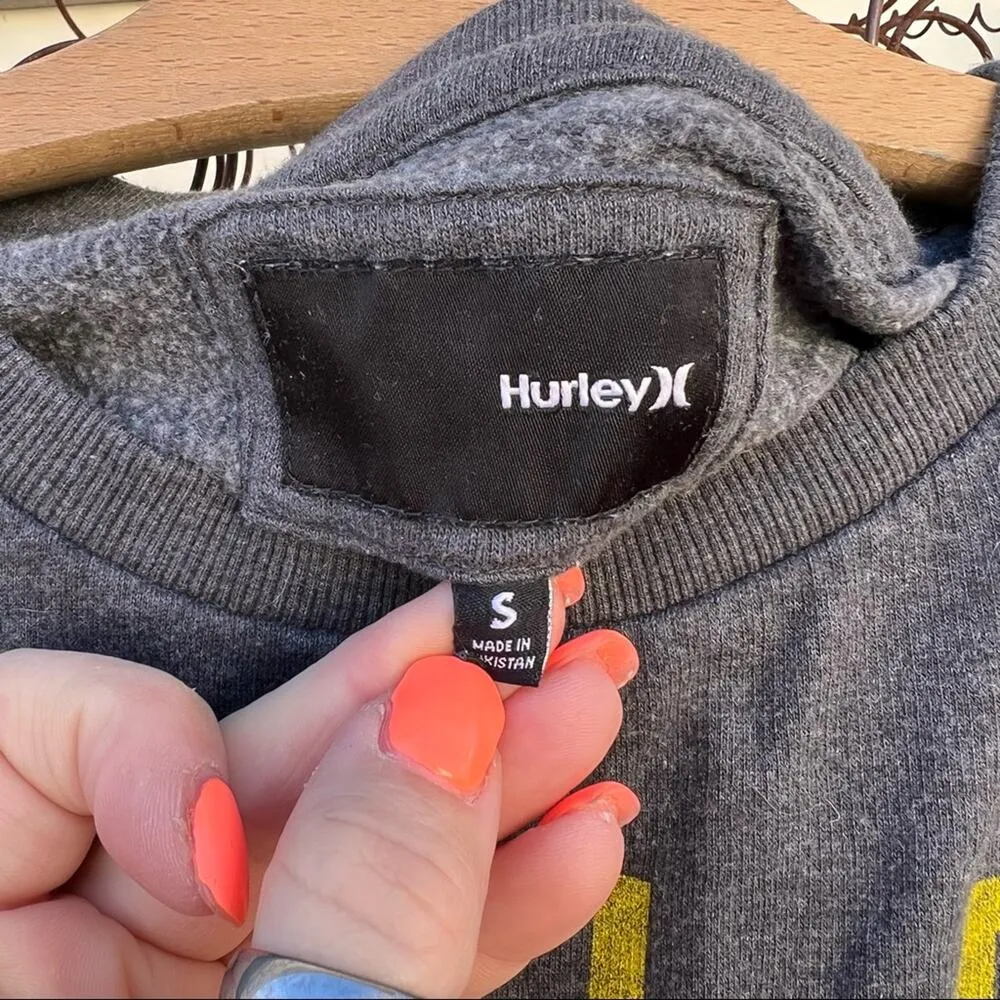 Hurley  logo gray sweatshirt with kangaroo pocket - Image 4