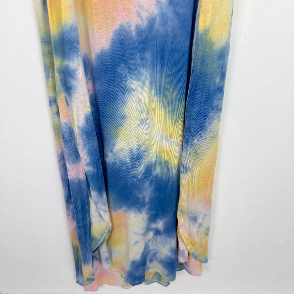 NWT Sadie & Sage Tie Dye Sleeveless Maxi Dress Blue Yellow Size Large L NEW - Image 14