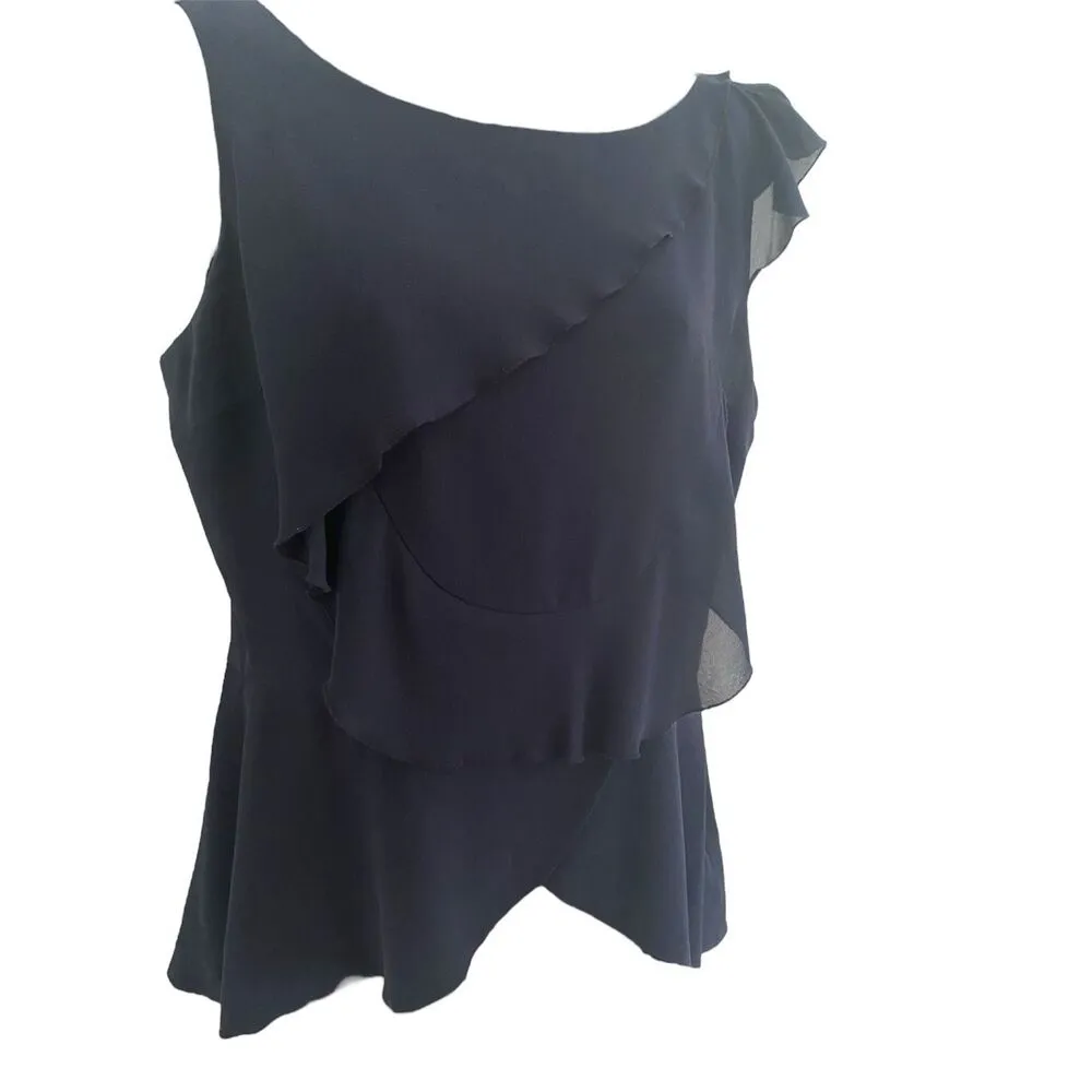 Oscar De La Renta Sleeveless Layered Top Sz 8 - Image 3