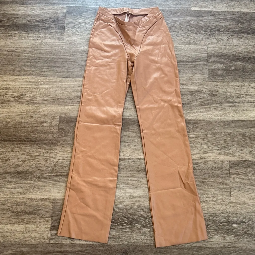 SKIMS Faux Leather Pants Medium Boot Cut - Image 2