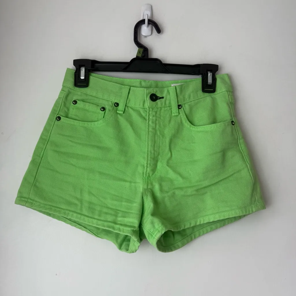 Rag & Bone Justine Bright Green Denim Shorts 24" - Image 4