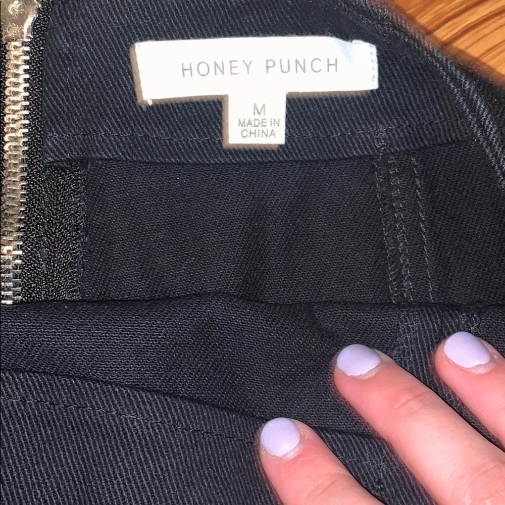 Honey Punch Black Lace Up Mini Skirt - Image 4