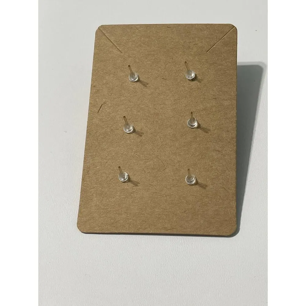 Fabric Covered Button Earring Stud Set Round Pink‎ - Image 3