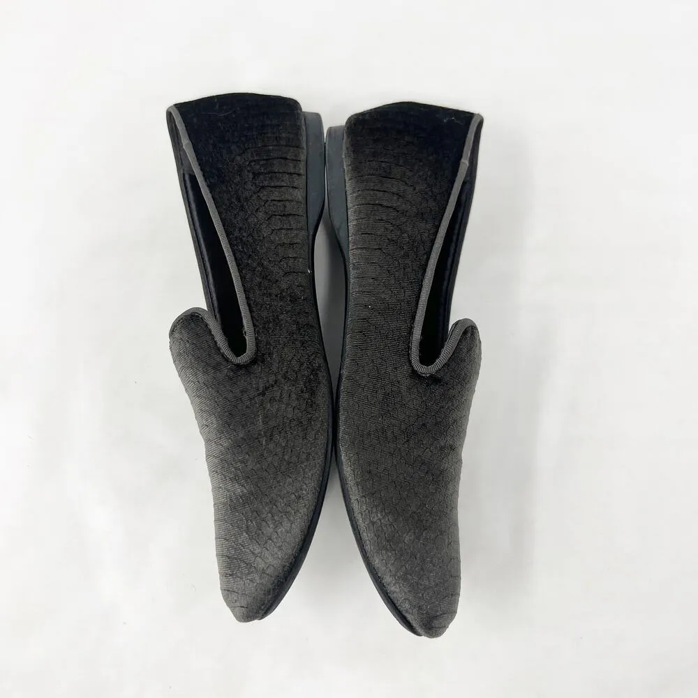 [Birdies] Starling Charcoal Gray Python Print Velour Slip On Loafer Flats Sz 6.5 - Image 7