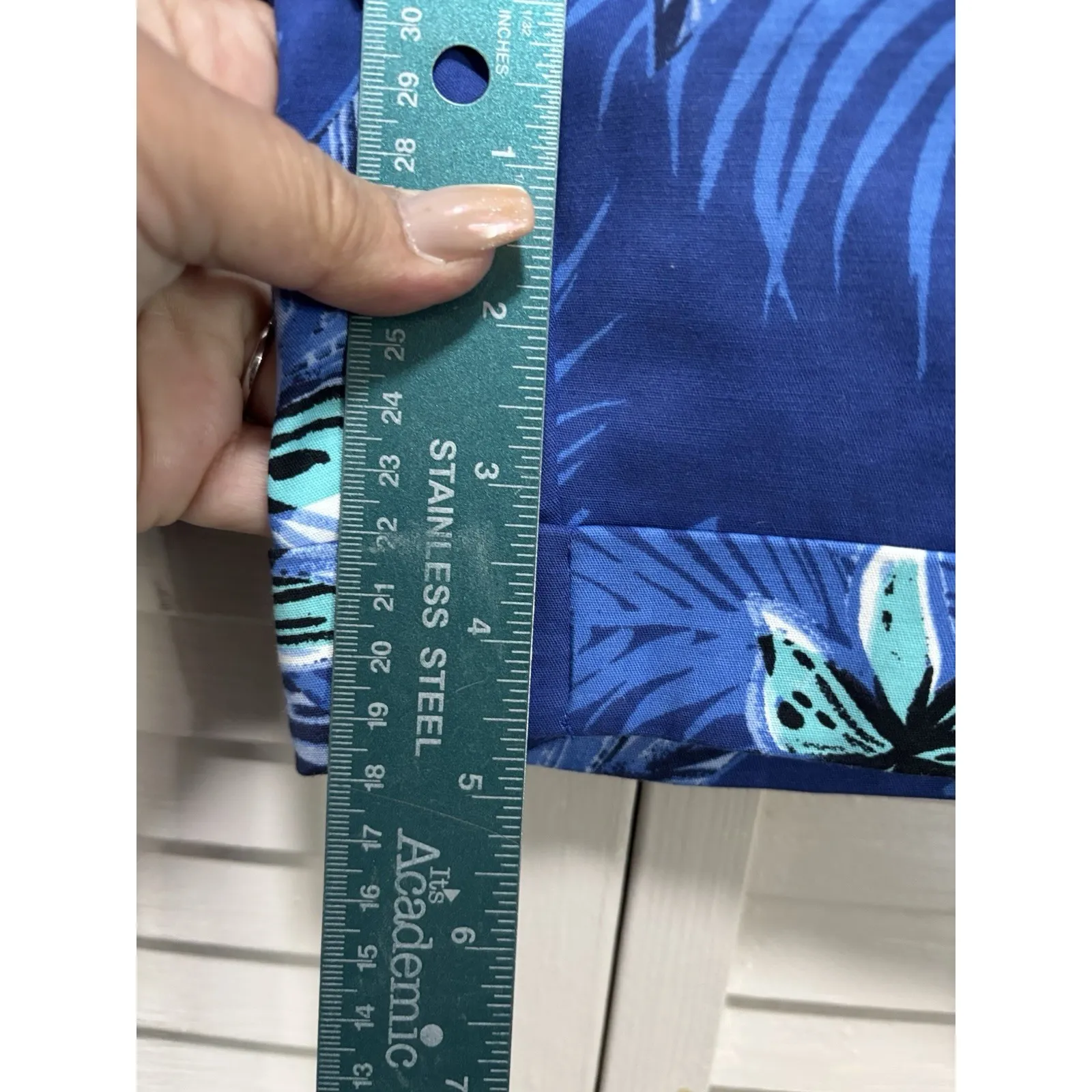 NWT Apt. 9 Torie Blue/Teal Floral Short Size 8 Elastic/Tie Waist Mid Rise Cuffed - Image 4