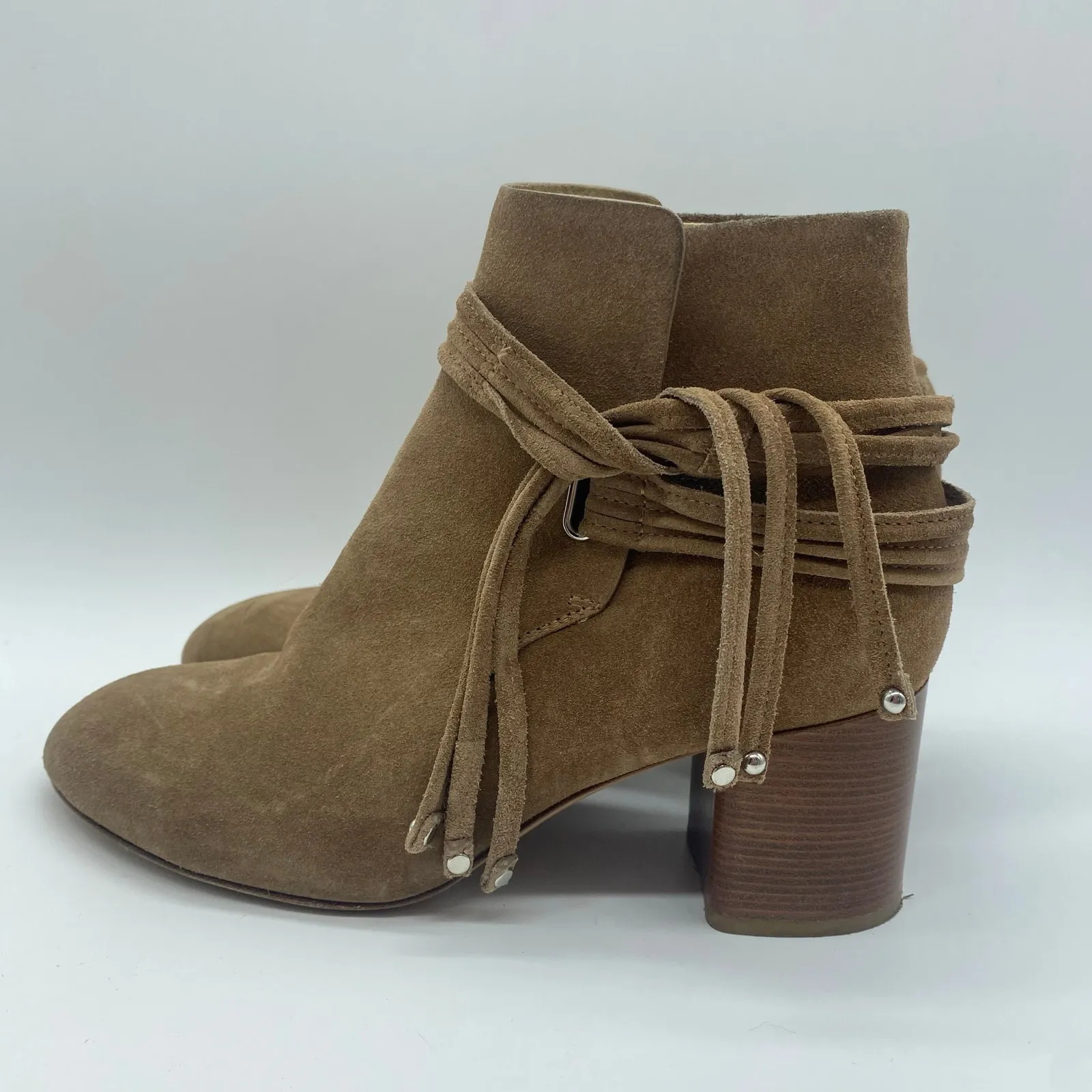 Rag & Bone Dalia II Brown Camel Suede Ankle Boots Bootie Women's size 36.5 / 6 - Image 4