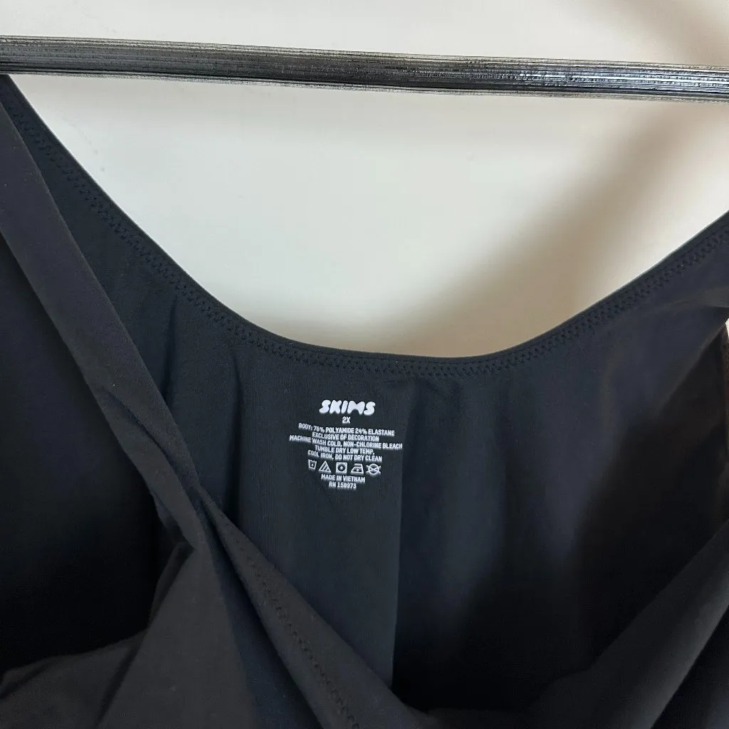 SKIMS Fits Everybody Square Neck Sleeveless Bodysuit in Onyx Black Size 2X - Image 6