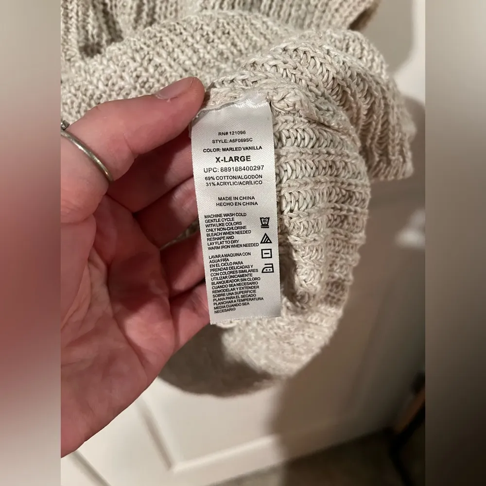 ABS Women’s Sweater Shirt Blouse Zip-Up Tan Colored Knit - Size XL - Image 6