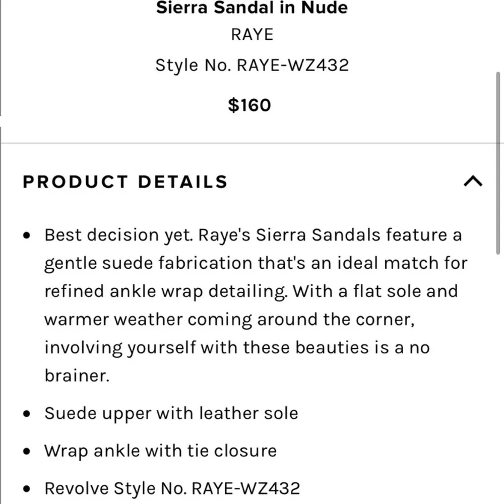 Raye Sierra Sandals Lace Up Nude Leather 9 Revolve - Image 3