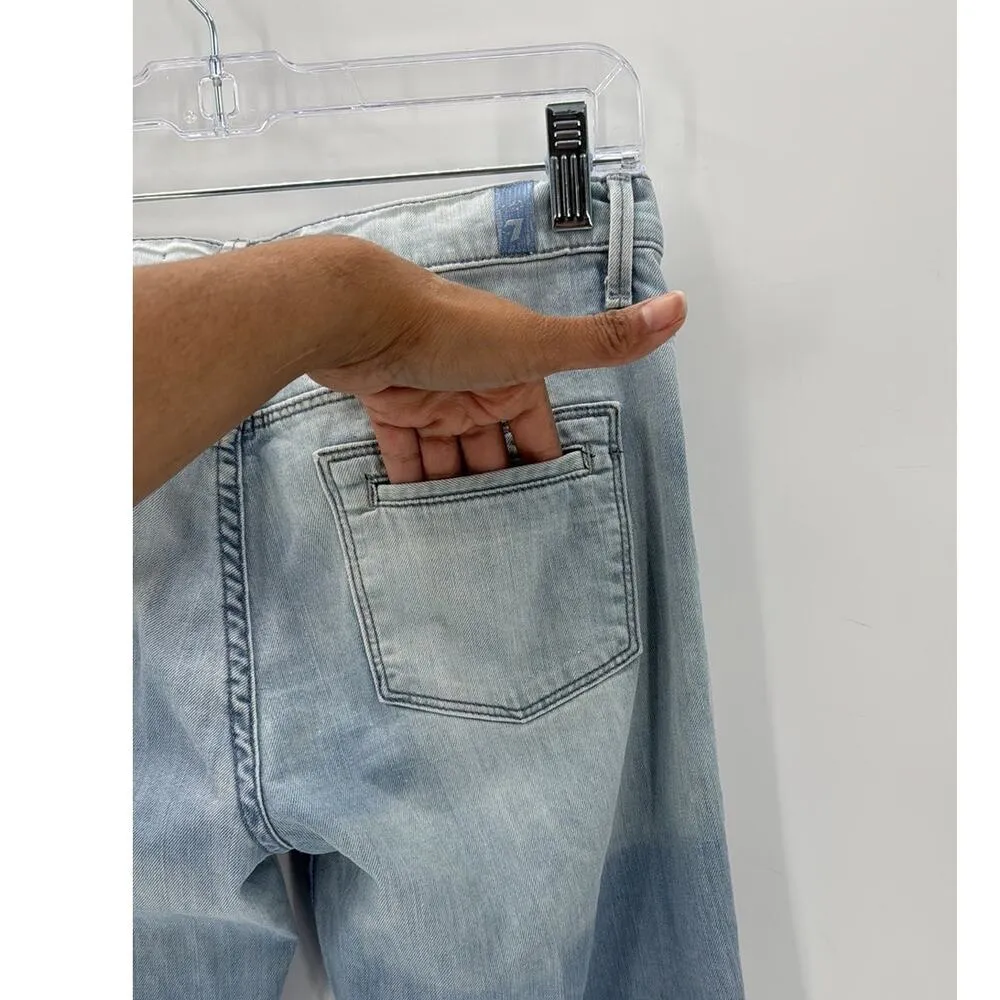 7 For All Mankind Dojo High Rise Flare Jeans button fly size 25 festival casual - Image 6