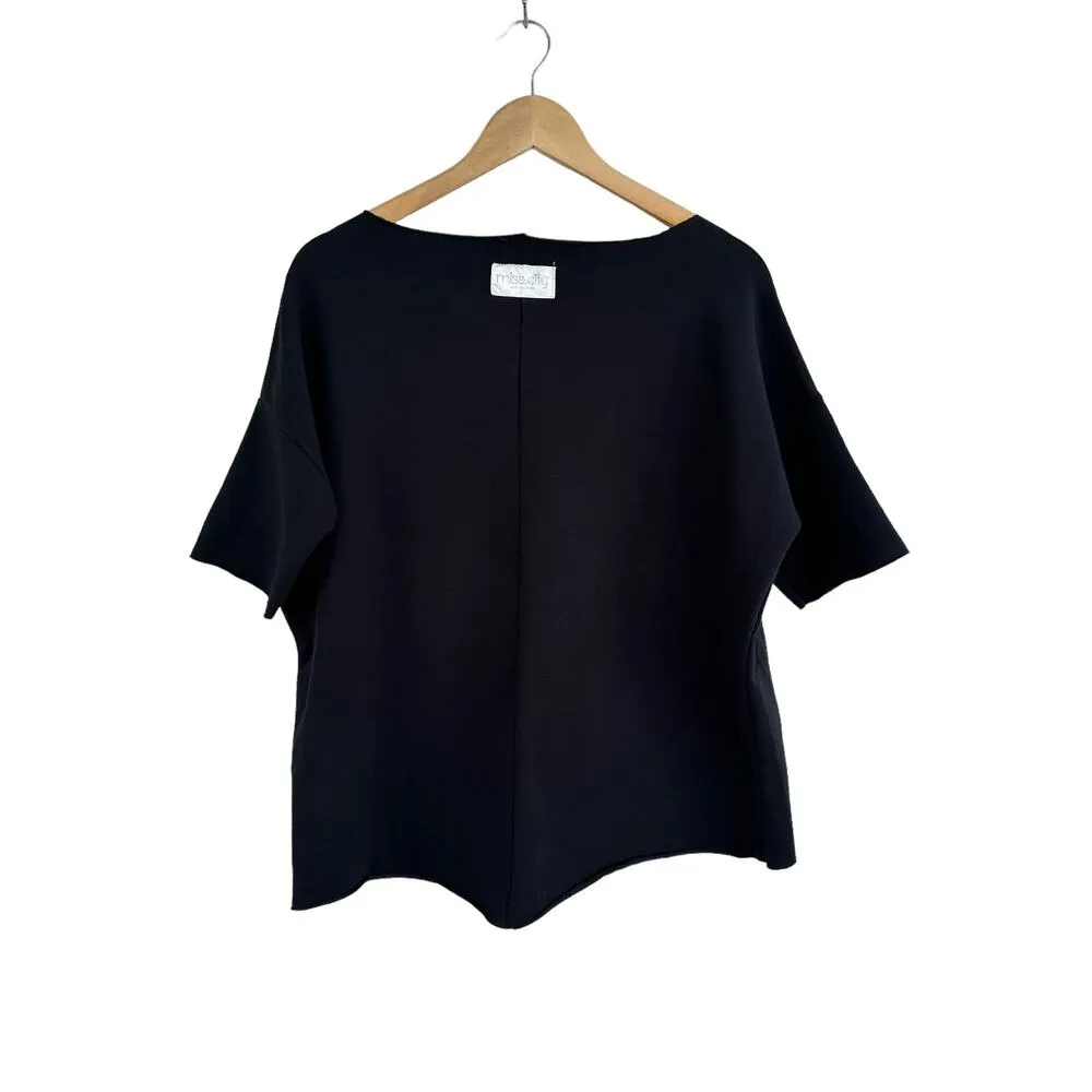 Miss City London UK Anchor Short Sleeve Relaxed Lightweight Sweatshirt One Size Black Size undefined - Image 3