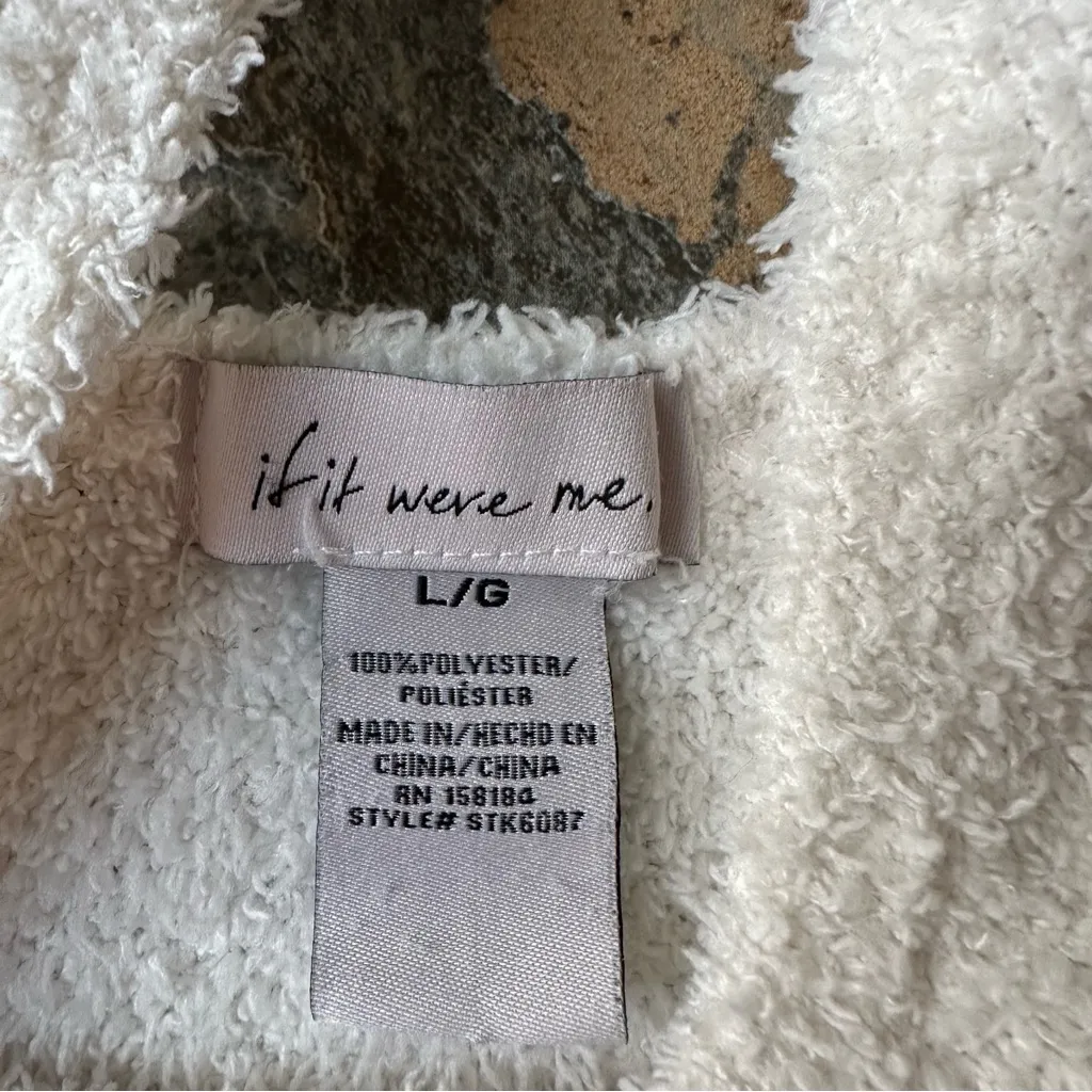 If It Were Me Cozy Knit Crop Tank Top Fuzzy Size Large Ivory - Image 4