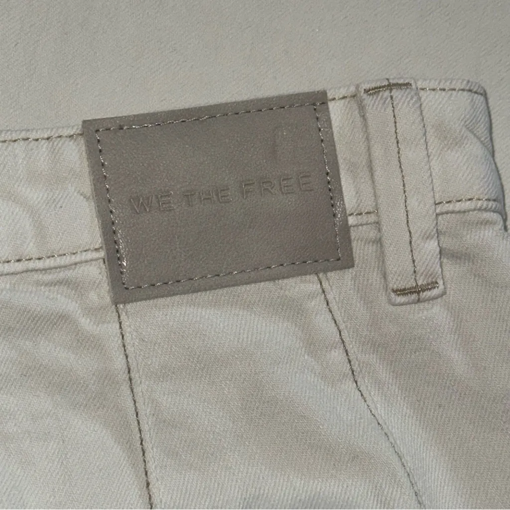 We the Free People Denim Women’s Size 26 Cream Ivory High Rise Flare Leg Jeans - Image 4