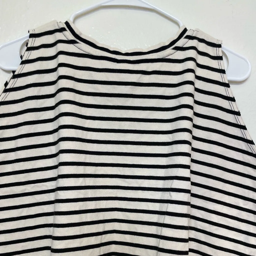 We The Free Women’s Black and White Striped Oversized High Slit Tank Top Size XS - Image 11