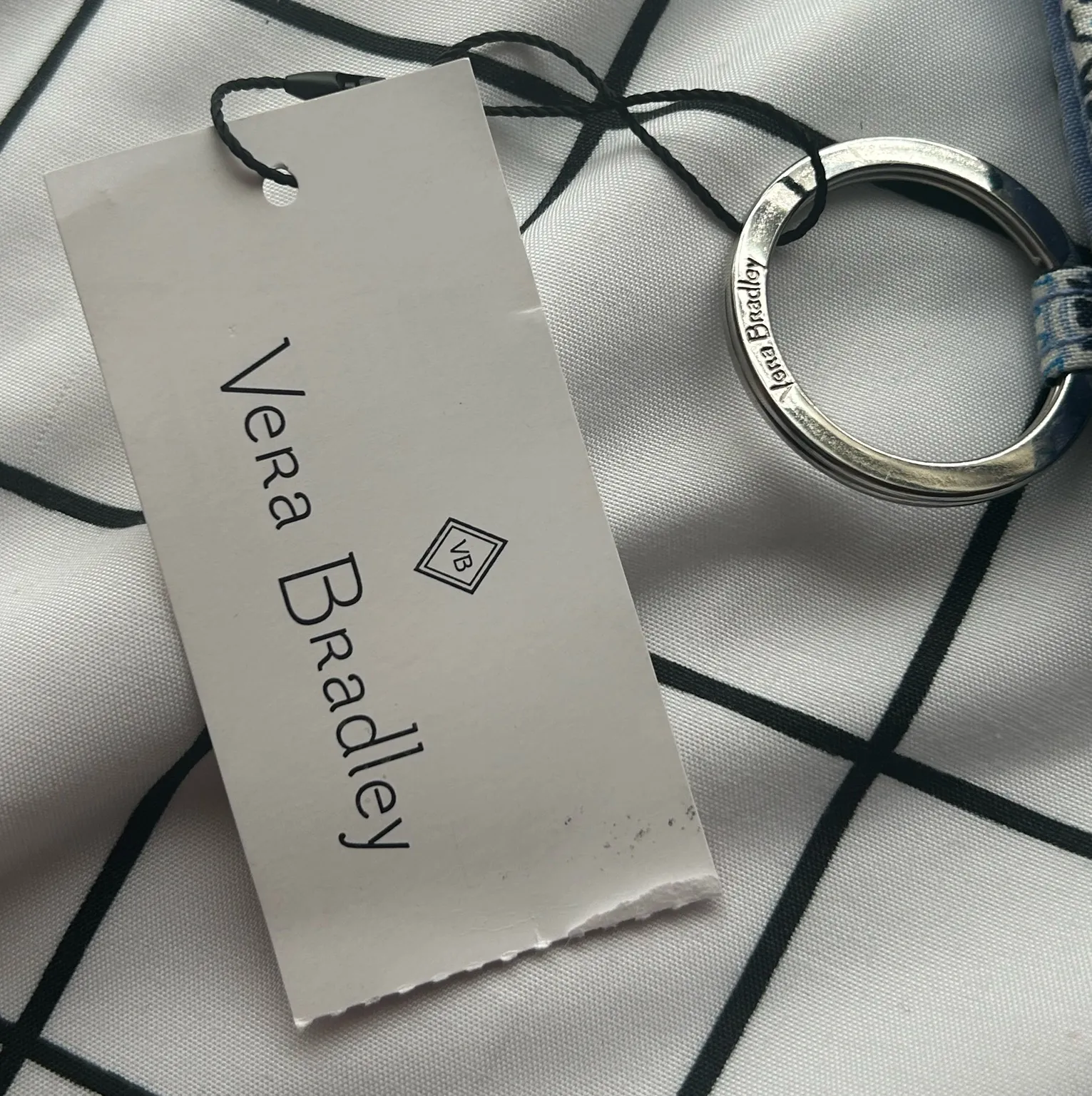 Vera Bradley Floral Keychain Wallet in Blue and White - Image 4