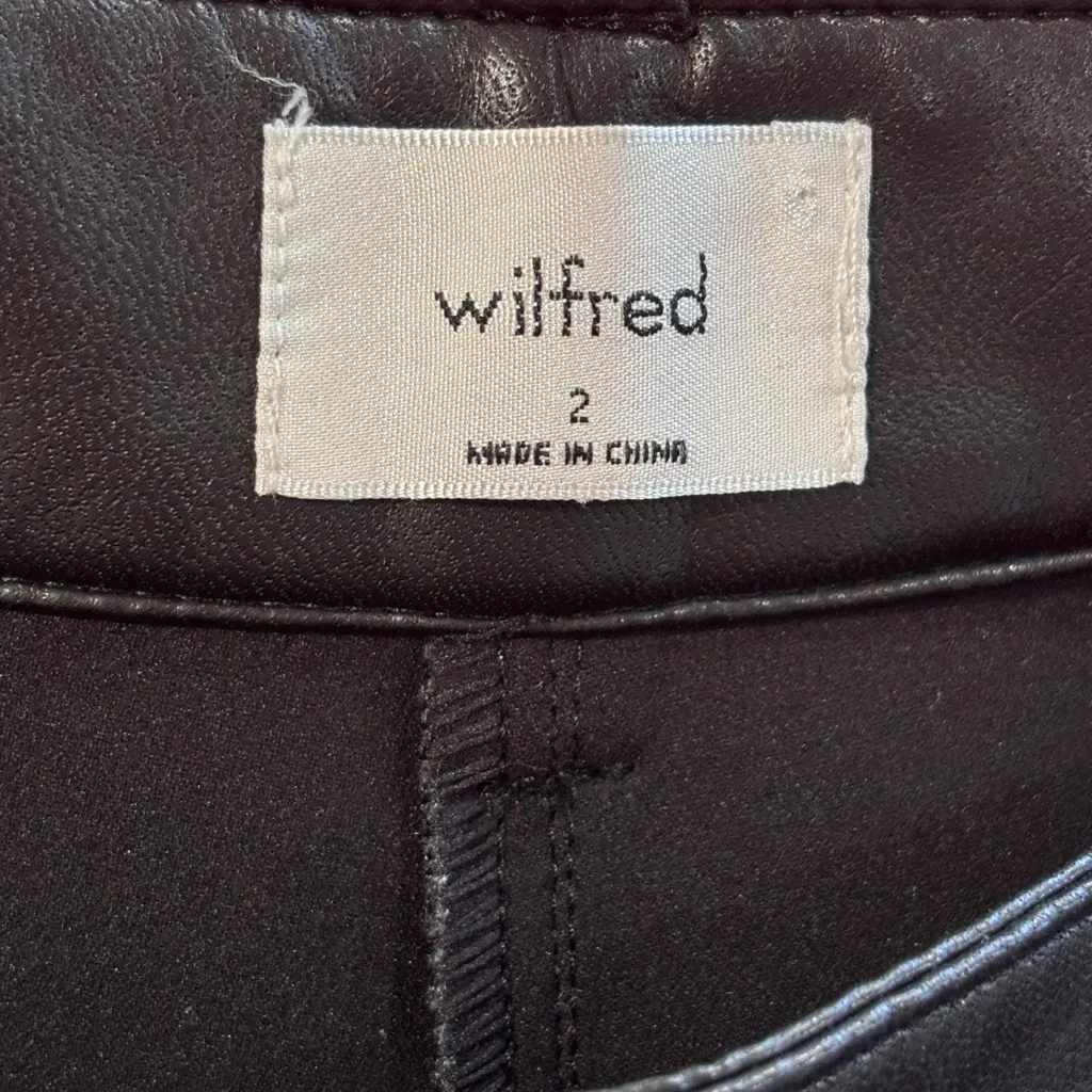 Wilfred Aritzia Faux Leather High Rise Cargo Jogger Ankle Women's Pants Size 2 - Image 7