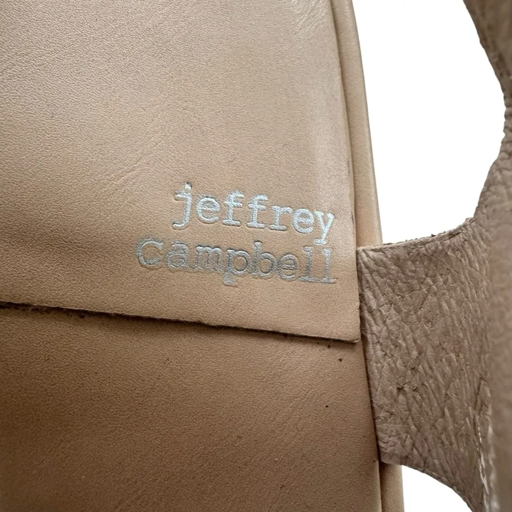 JEFFREY CAMPBELL Anthropologie Leather Poisson Fisherman Sandals Beige Size 9.5 - Image 6