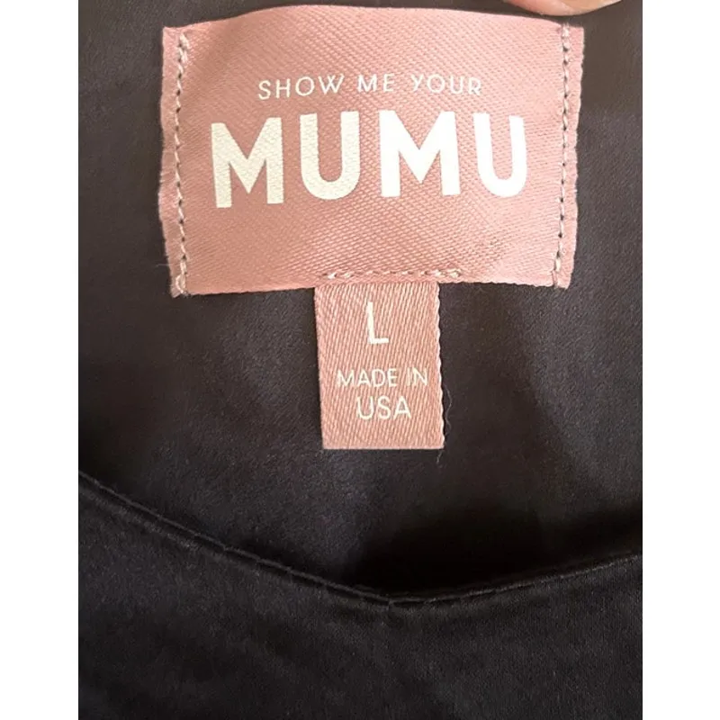 Show Me Your Mumu Dalia Maxi Dress in Black Luxe Satin L - Image 4