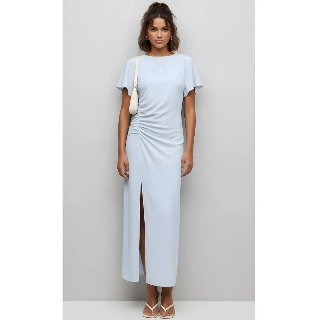 SAMSOE SAMSOE Saalbero Dress, Gray Dawn, Small Blue - Image 2