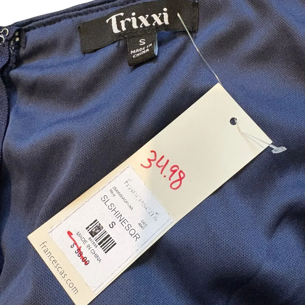 NWT, Trixxi Shine Dress Spaghetti Straps Blue Sparkle, Sz S - Image 14