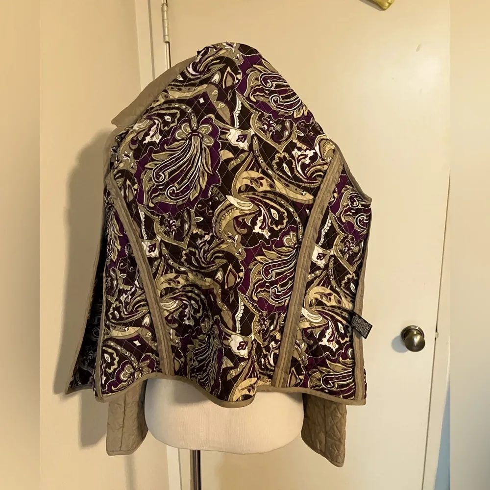 Vintage 90's briggs new york beige khaki quilted button up jacket - Image 5