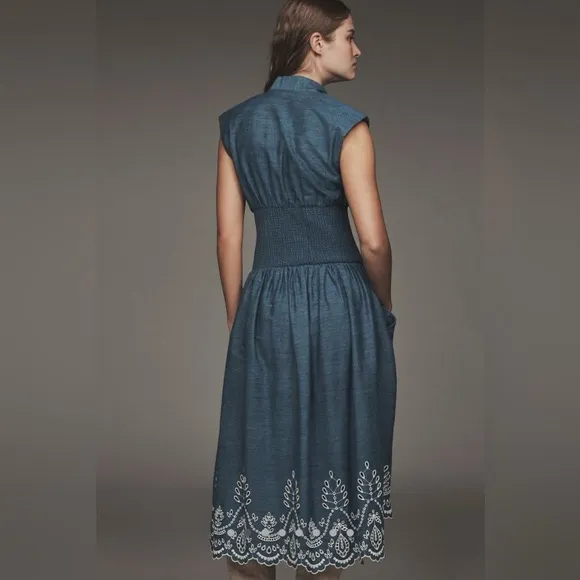 Anthropologie The Tommie Denim Eyelet Dress Size small NWT - Image 2