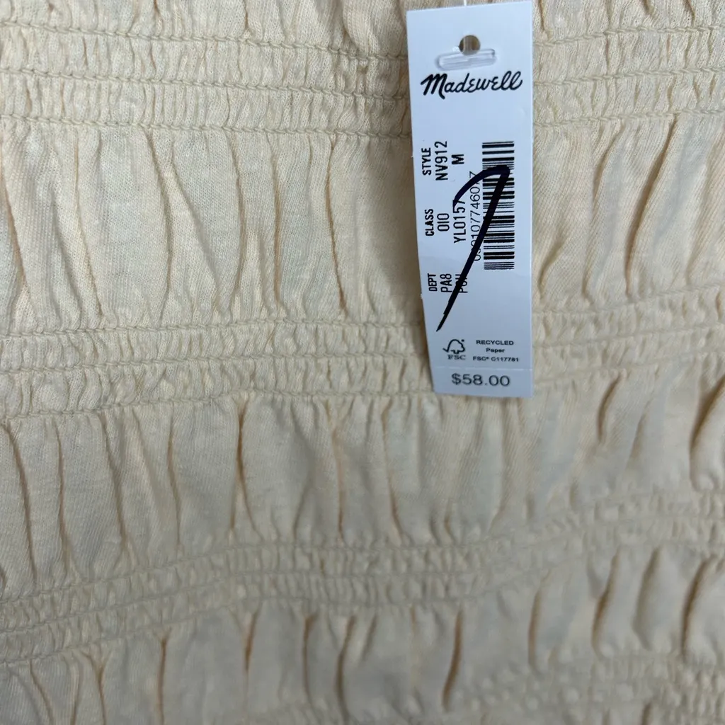 Madewell NWT Smocked Boatneck Tank size medium - Image 7