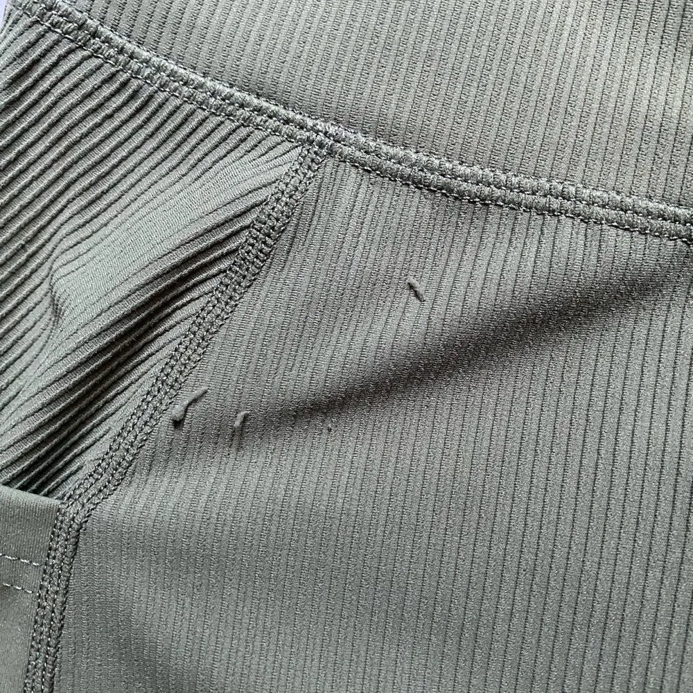 FREE PEOPLE MOVEMENT Olive Green Ribbed Jogger Pants Large Boho Lounge Luxury - Image 8