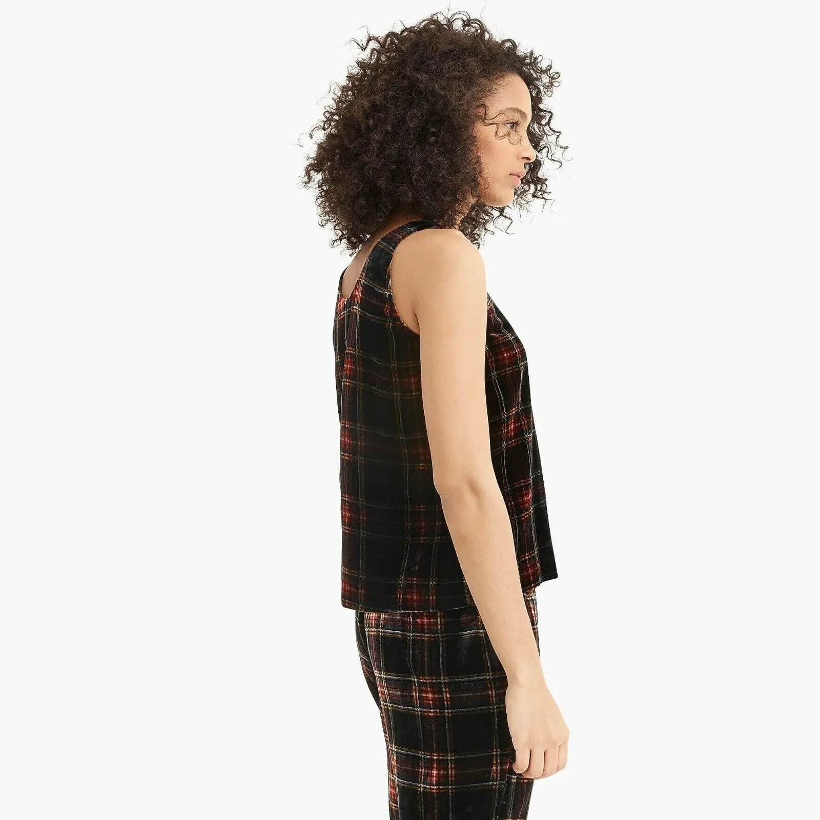 J.CREW Stewart Tartan Plaid Velvet Tank Top Shell Women's‎ - Image 14