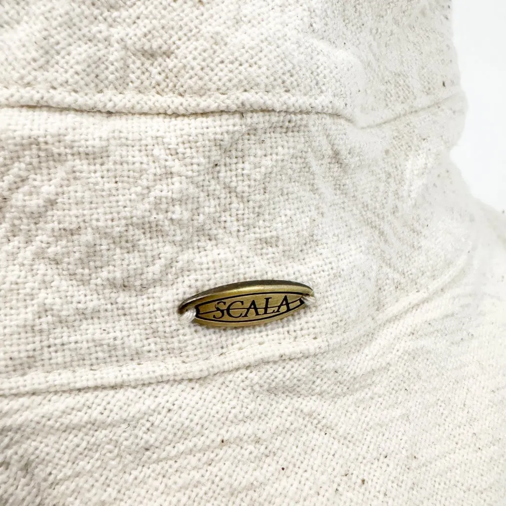 Scala‎ Wide Rim Bucket Hat in Cream Outdoor Vacation Travel Casual UPF One Size - Image 4