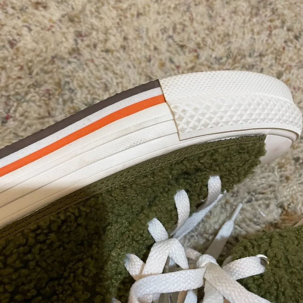 Converse Sherpa EVA Platform High Top Sneakers Dark Moss Bold Mandarin Y4.5/W6.5 - Image 12