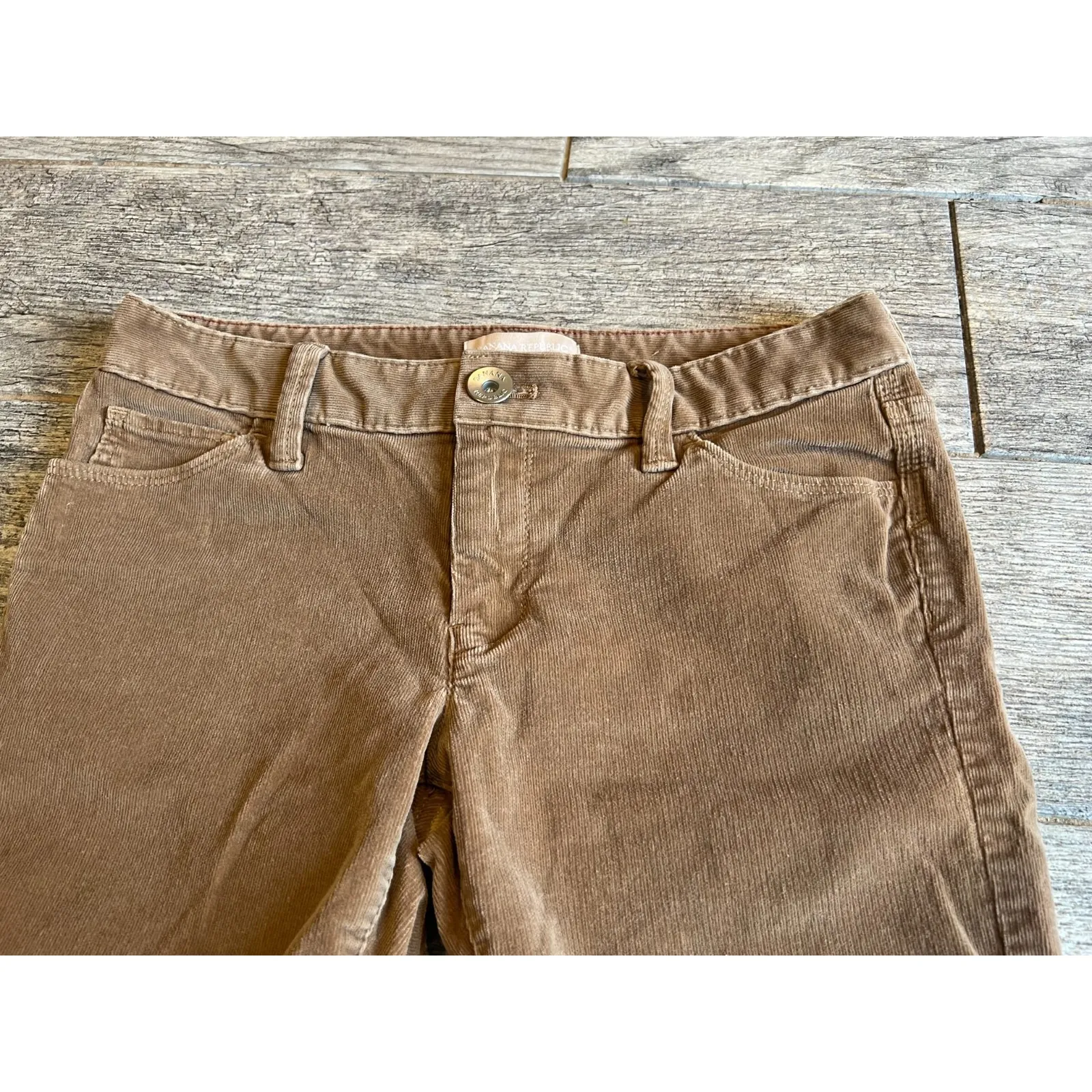 Banana Republic‎ Corduroy Jeans Pants size 25 Skinny Ankle Beige Stretch Jean - Image 11