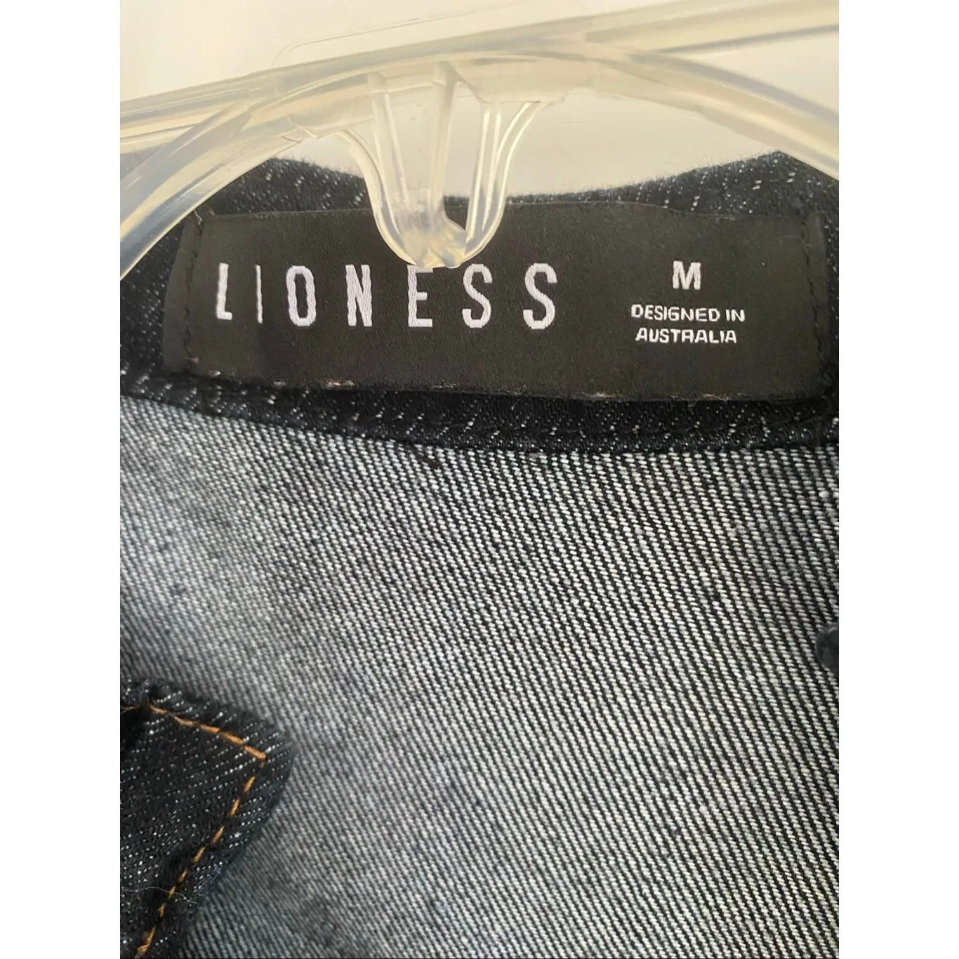Lioness Berlin Denim Cropped Full Zip Jacket Sz M - Image 5
