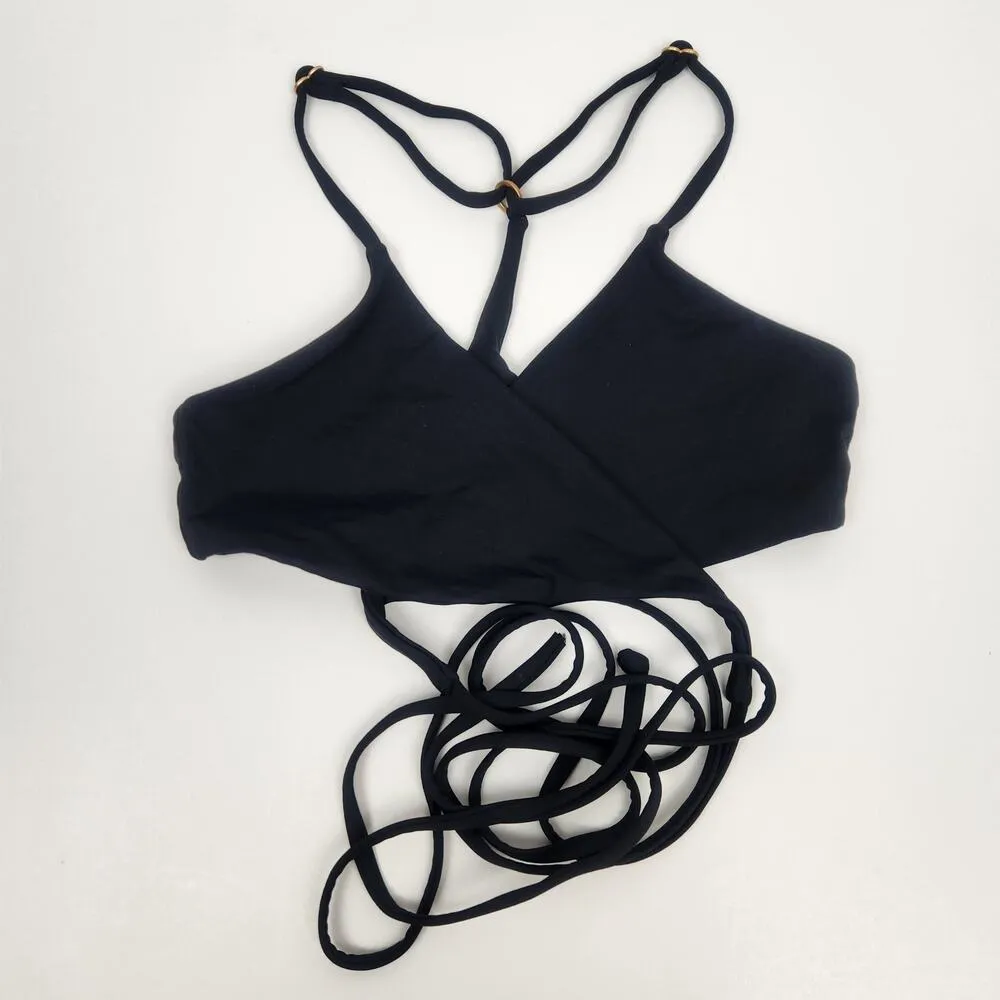 L*Space Kristen Bikini Top Wrap Around Black Size Small NWT - Image 2