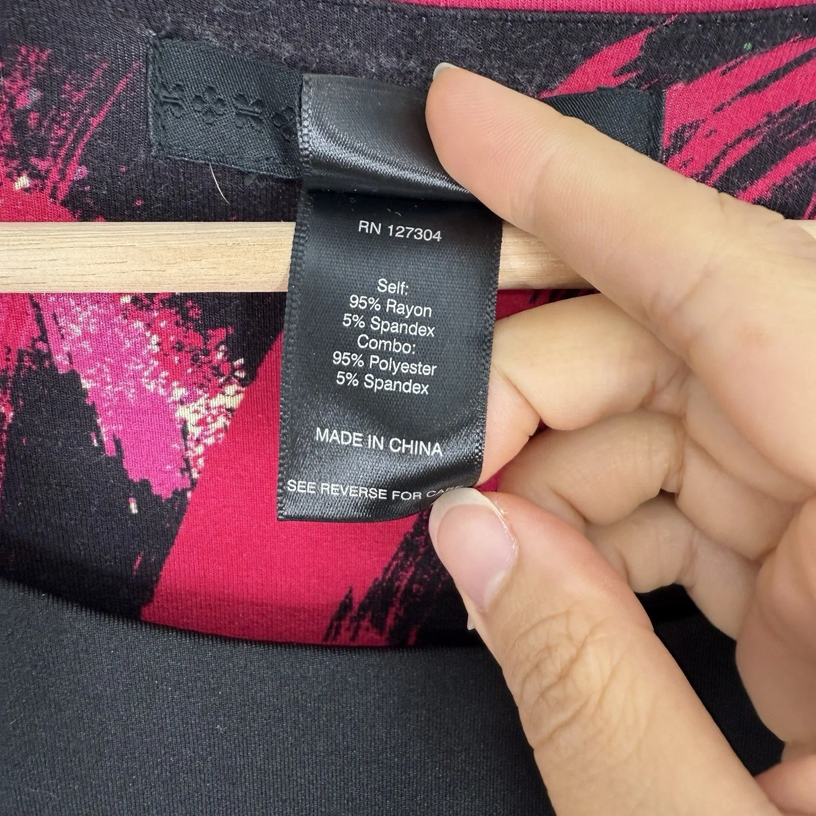 Ali Miles Womens Tunic Top Plus 2X Abstract Artsy Art to Wear Colorful Multi Pink - Image 3