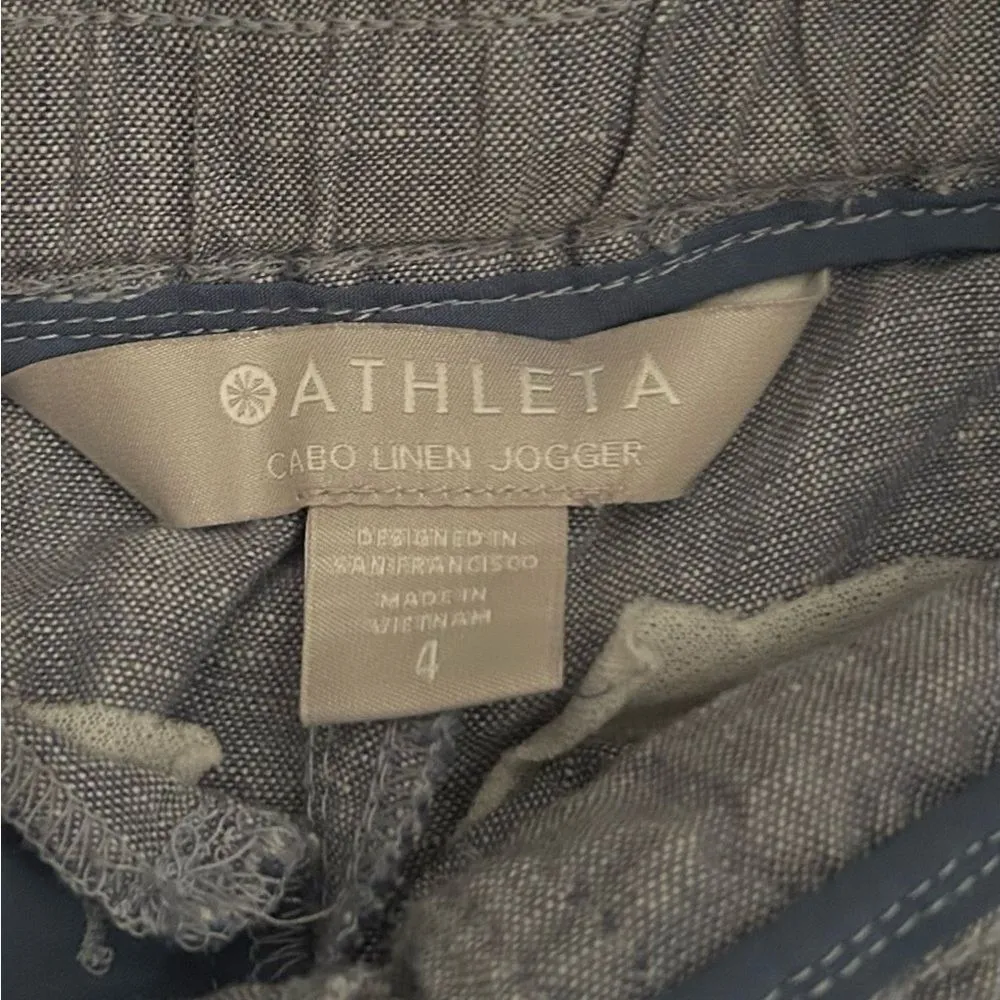 Athleta Blue Chambray Cabo Linen Jogger Pants Size 4 Style#: 530642 - Image 11