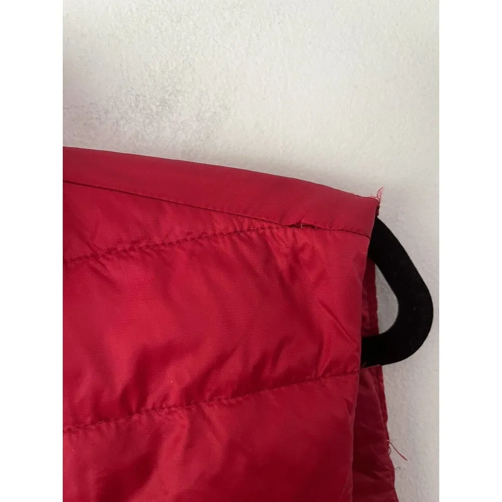 Jack Wills Red Down Filled Spell Logo Full Zip Quilted Puffer Vest Womens Small - Image 5