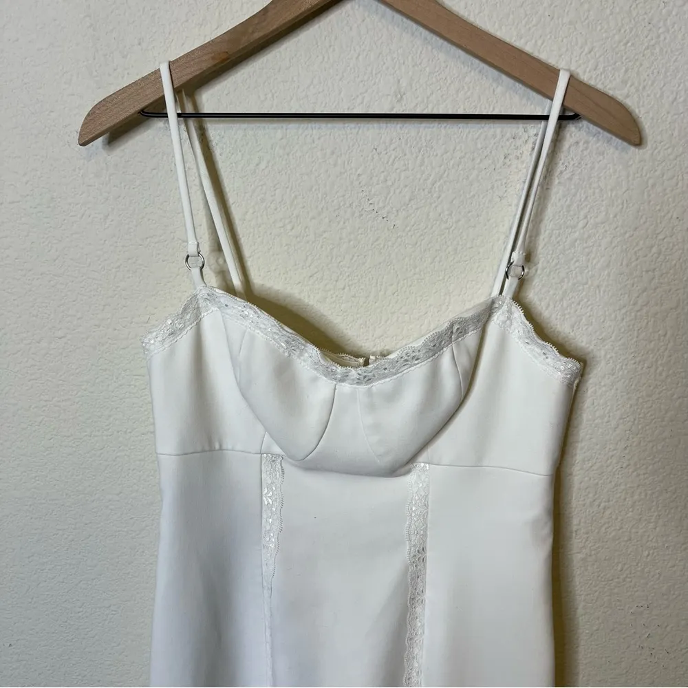 Likely White Lace Trim Bustier Midi Dress Sleeveless Spaghetti Strap Womens 10 - Image 9