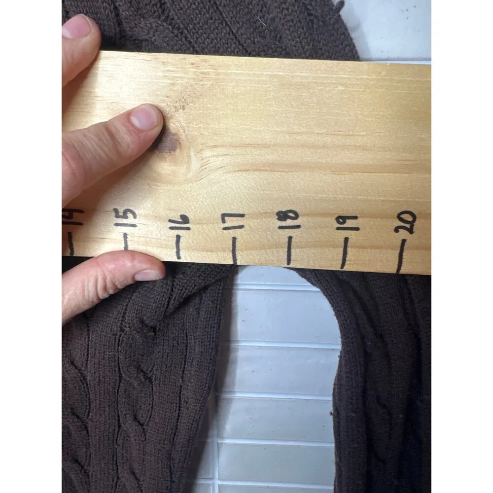 Vintage 100% Cotton Cableknit Full Zip Vineyard Vines Vintage Hooded Sweater - Image 5