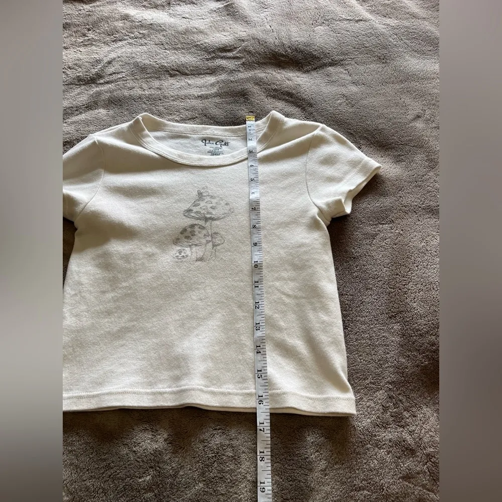 BRANDY MELVILLE John Galt Mushroom Baby Tee Women’s T-Shirt One Size EUC - Image 5