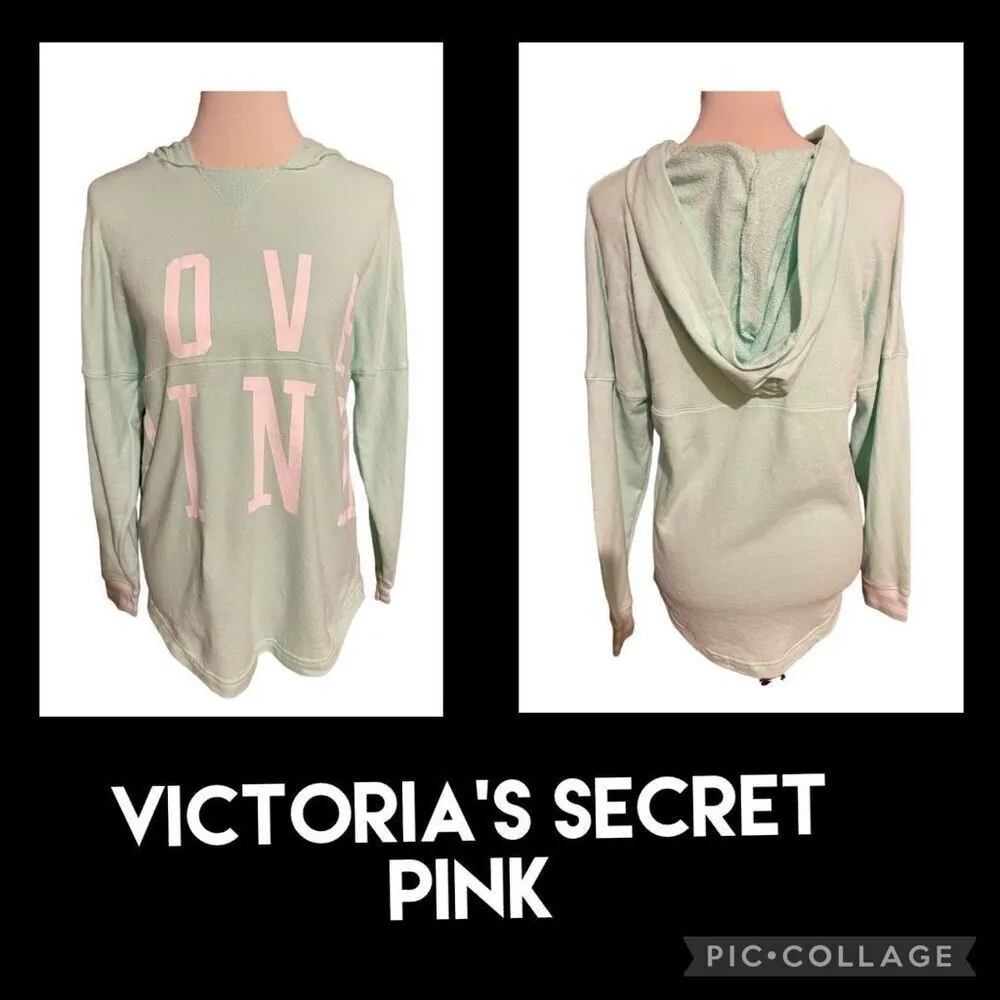 Victoria’s Secret PINK Light Green Hoodie XS-NWOT - Image 2