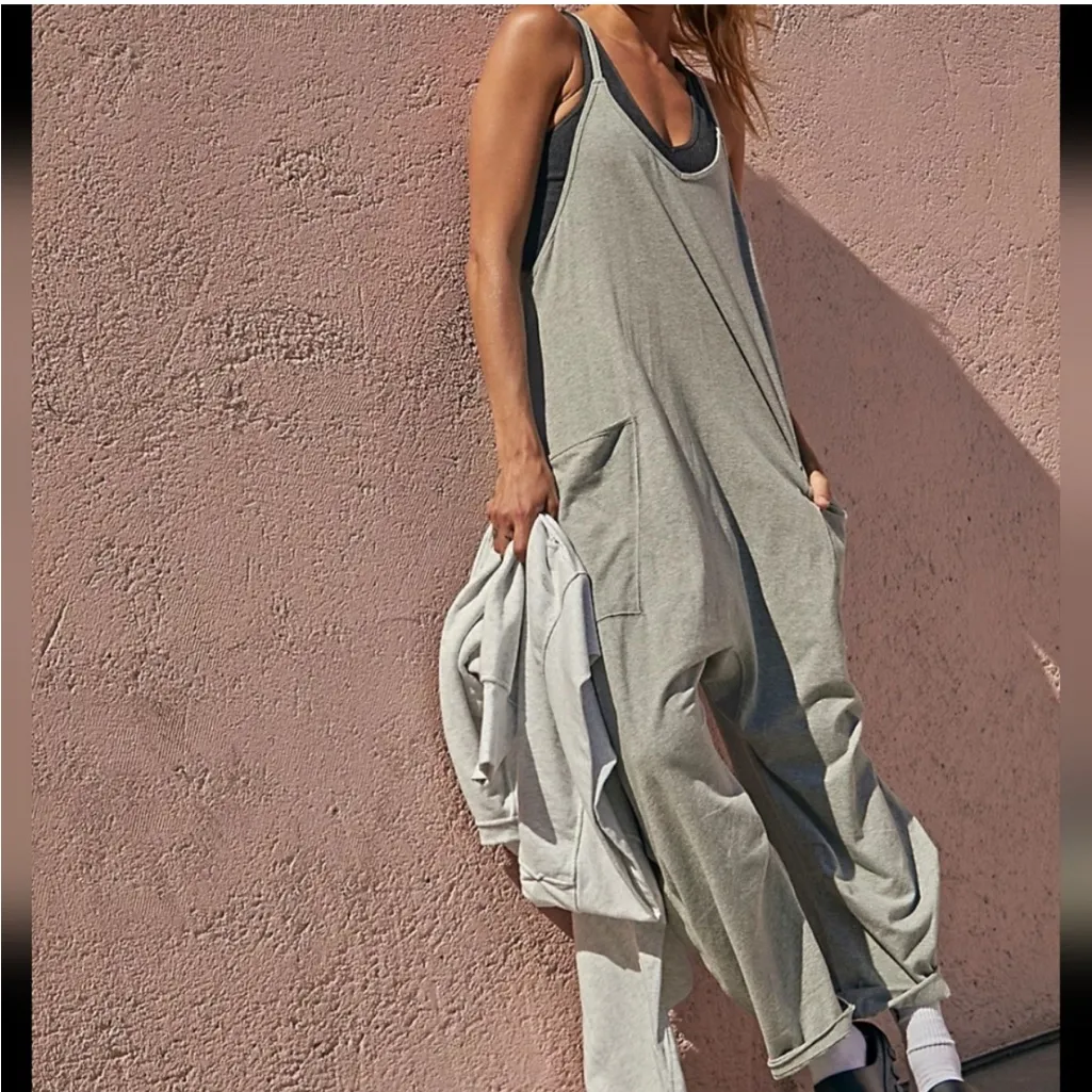 FREE PEOPLE MOVEMENT NWOT HEATHER GREY HOT SHOT ONESIE JUMPSUIT - Image 5