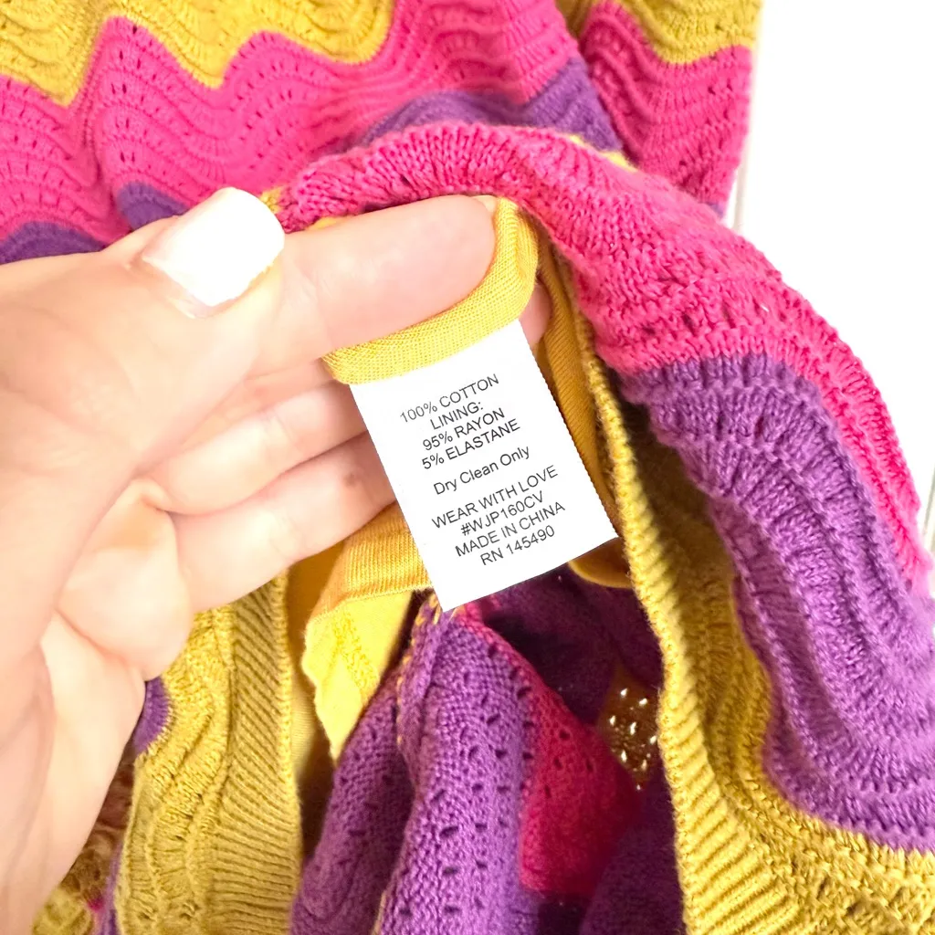 Electric & Rose Julia Mini Dress Vibrant Zigzag Patterned Dress L Anthro Revolve Pink Size L - Image 7