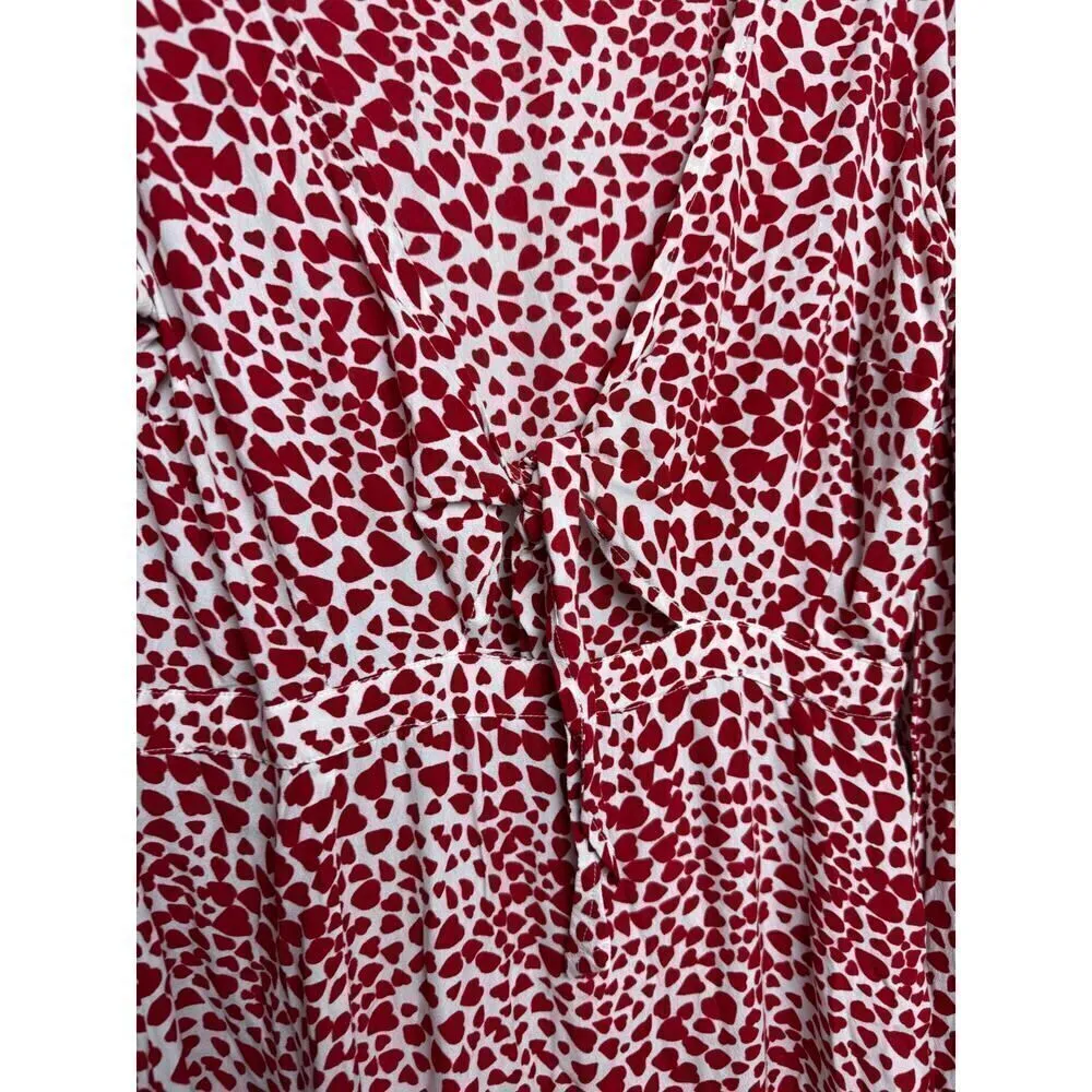 Rue Stiic Cabrio Tie Heart Mini Dress Sz. M Red Size M - Image 6
