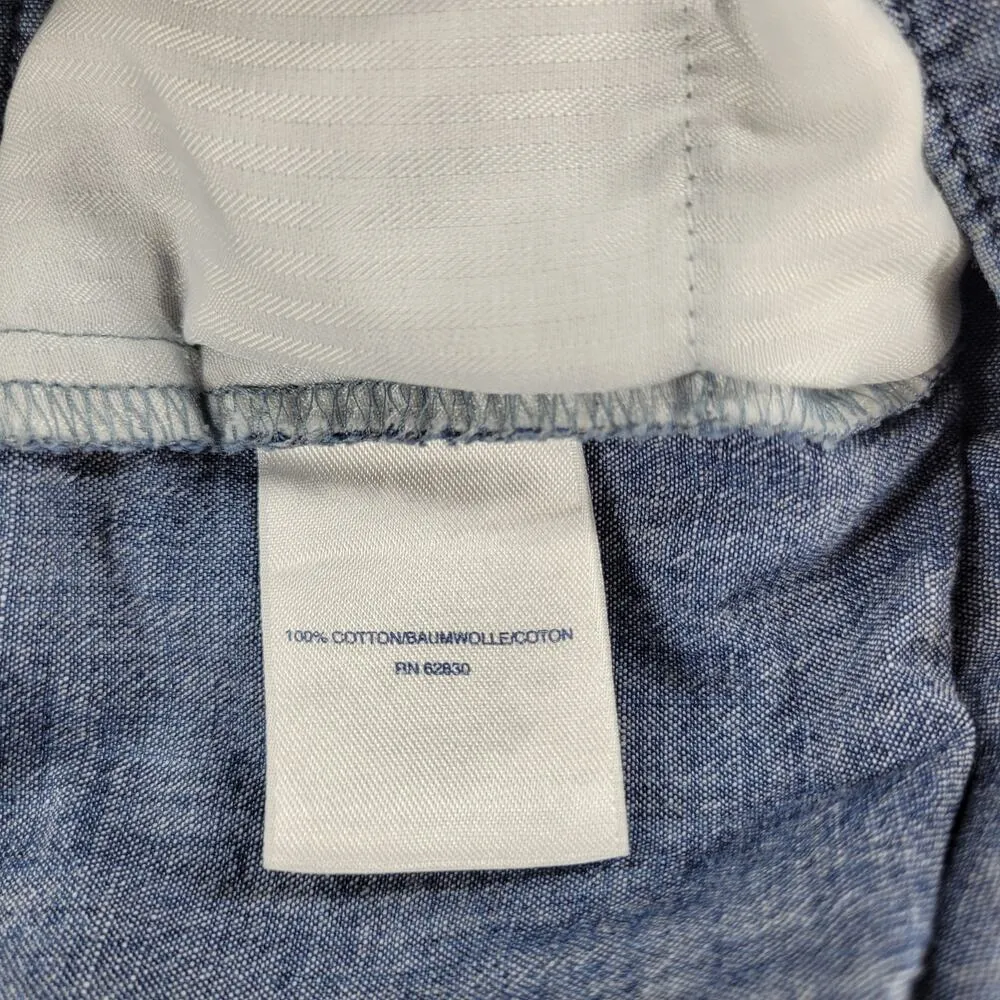 Lands End Womens Shorts 18P Blue Cotton Chambray Mid-rise Pockets Lightweight - Image 14