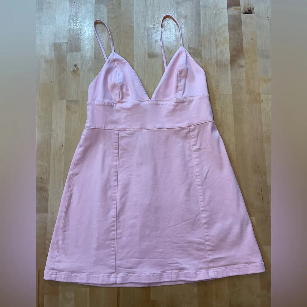 Alice + Olivia Carli Denim Empire Mini Dress - Image 3