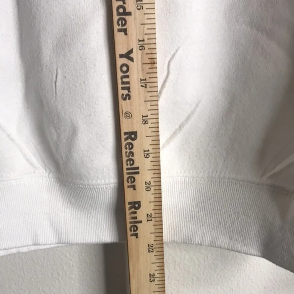 Vtg embroidered fish pullover sweater size medium 90s granny cute retro White - Image 8