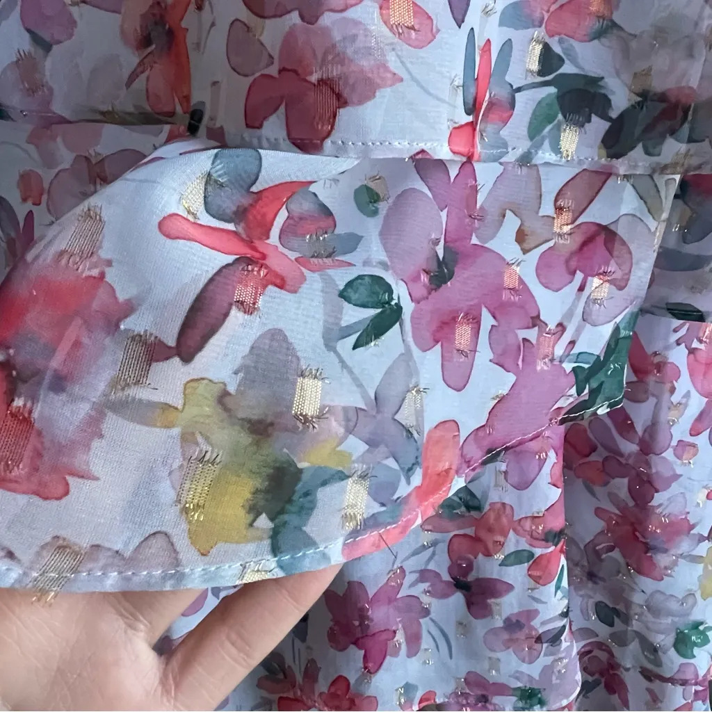 Jessica Howard Women's Floral Chiffon Tiered Cape Party Dress‎ Women’s size 10 - Image 8