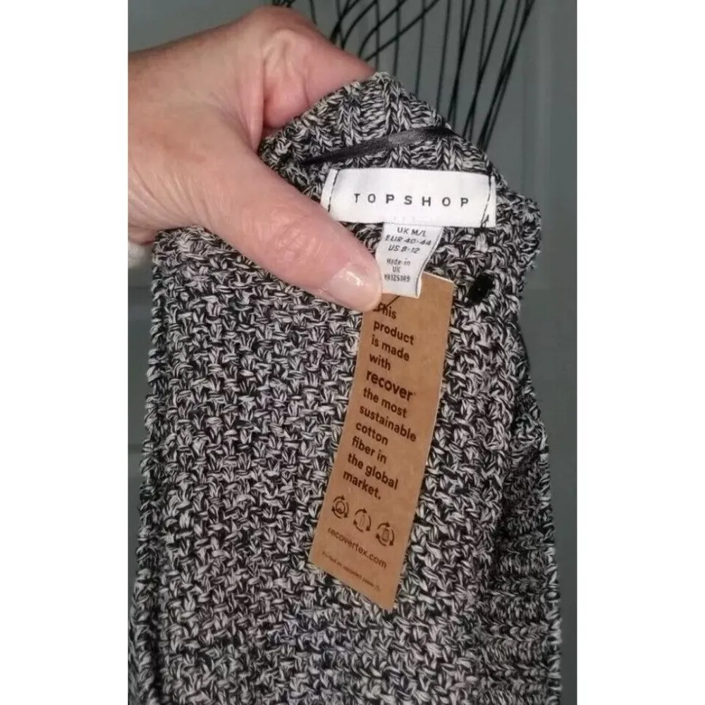 Topshop Sweater Gray Heather Crop Crewneck Batwing Knit Pullover Top SZ 8-12 - Image 7